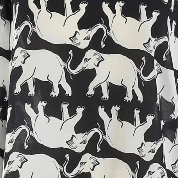 ModCloth Elephant Day Parade Black & White Long Sleeve Top Blouse Size XS - Picture 5 of 5